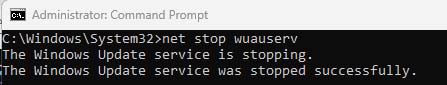 Type in “net stop bits” without the quotation marks and press enter