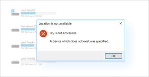 a device which does not exist was specified error