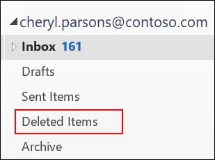 Find the email or emails you want to recover and then select them