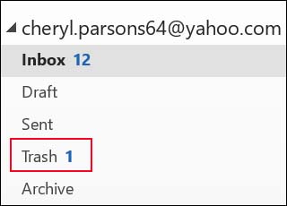 Find the email or emails you want to recover and then select them