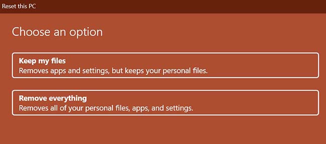 Here, choose “Reset This PC