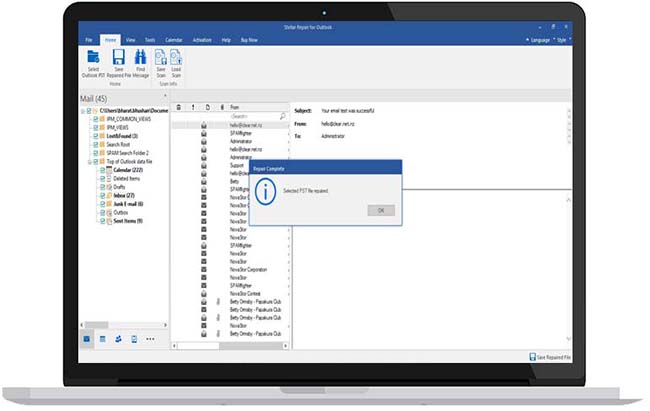 Select and save the deleted folder into a PST file