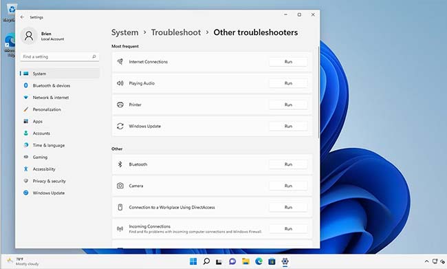 Additional troubleshooters