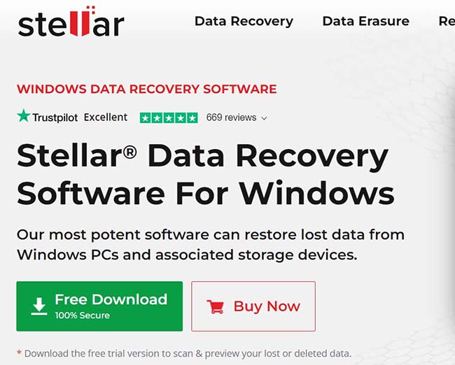 Stellar Data Recovery for Windows, is completely free to download