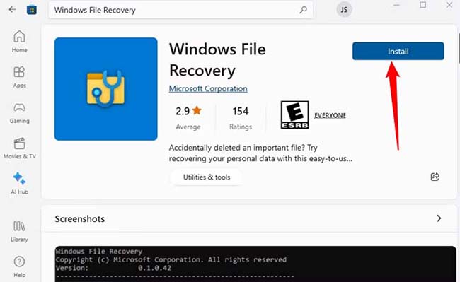 Using Windows File Recovery