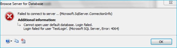 SQL Server Error 4064