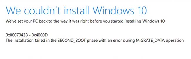 0x4000D error is caused when a driver fails during data migration