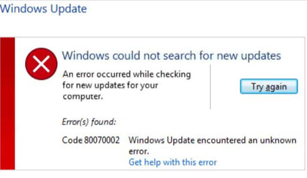 This is what the error screen might look like 2