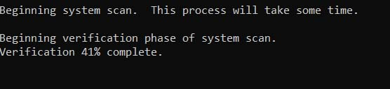 You will get a progress percentage notification, that looks like this
