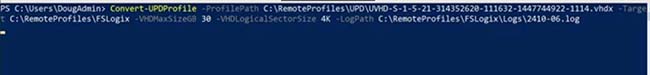 convert the Roaming Profiles to FSLogix profiles