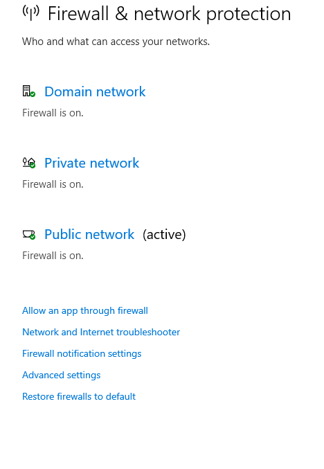 Click on Allow an app through the firewall