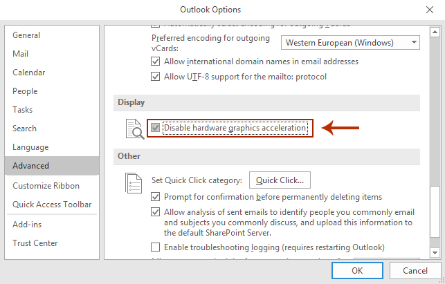 Disable hardware graphics acceleration