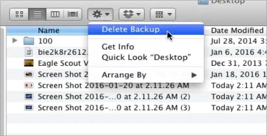 Navigate to the Time Machine backup that you want to delete
