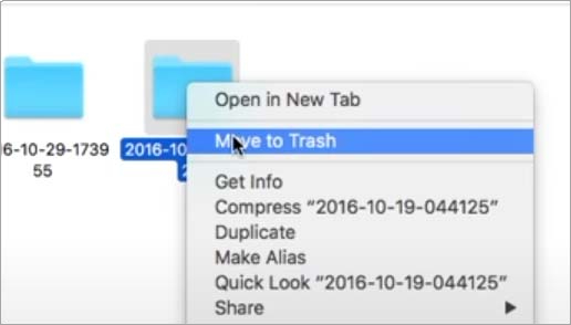 To delete a Time Machine backup
