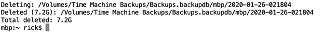 When deleted_ you will get a confirmation message in the terminal_ as shown below_