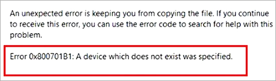 error 0x800701b1- Stellar Data Recovery India