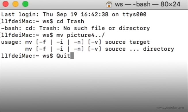 type in “Quit” in the Terminal window and hit return