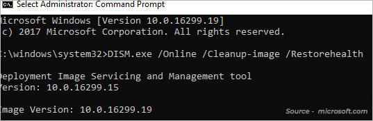Type DISM Online Cleanup-Image RestoreHealth