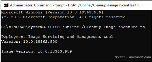 Type DISM Online Cleanup-Image ScanHealth