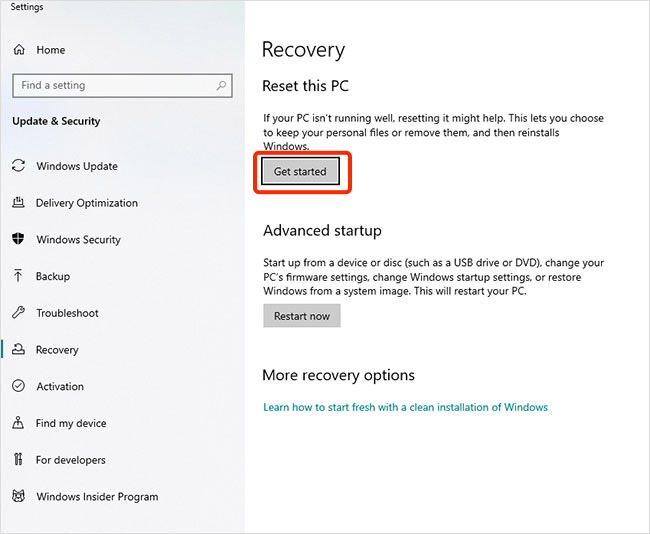 Reset HP Laptop