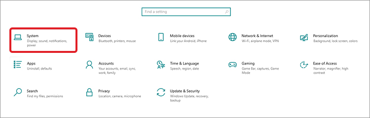 Open Settings