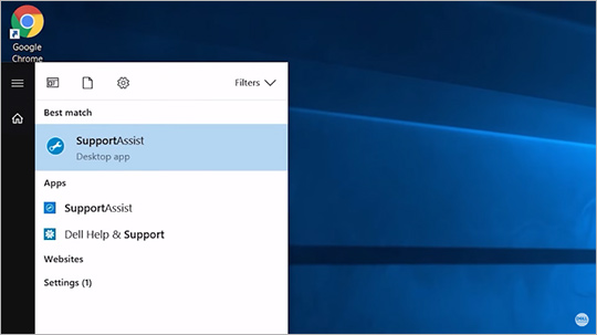search-for-supportassist-in-start-menu