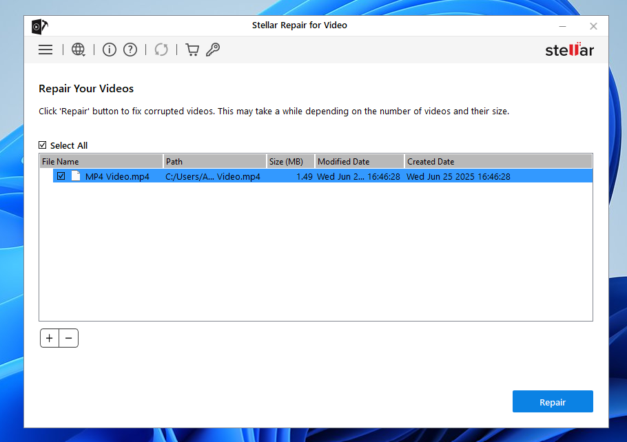 Stellar Repair for Video