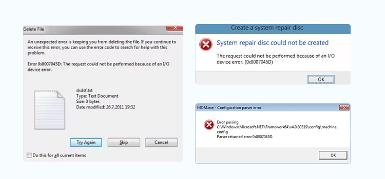 Error Code 0x8007045D