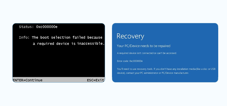 Error Code 0xC000000E