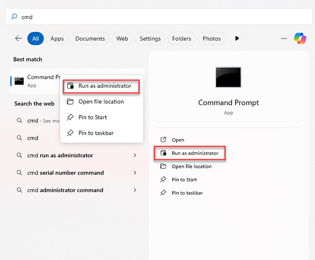 select Run as administrator
