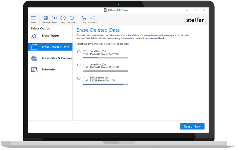 Erase Deleted Data