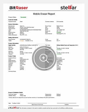 Bitraser mobile eraser Sample Report