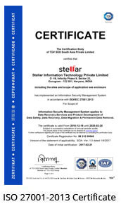 ISO 27001:2013 Certificate