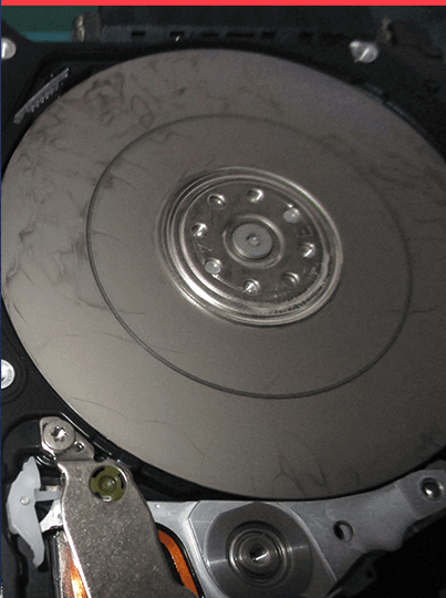 scratched hard drive