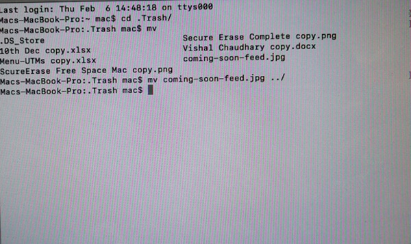 mac trash folder time machine