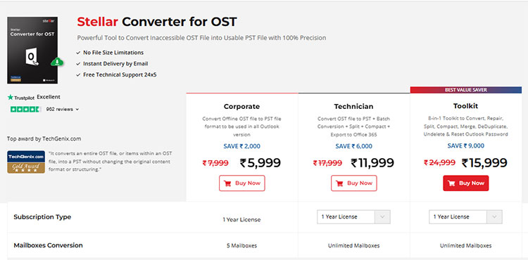 Pricing and Licensing - Stellar Converter for OST