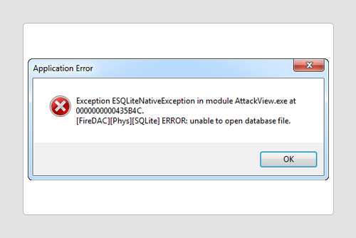 Database Fails to open