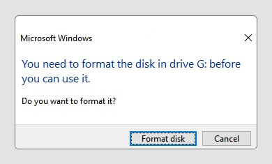 corrupted file system in hard drive