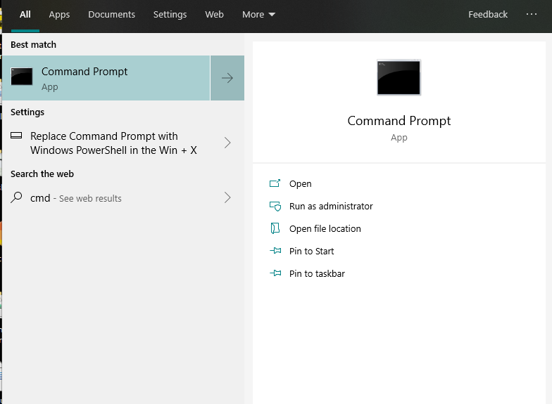 select command prompt