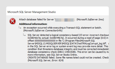 Damaged SQL Backup
