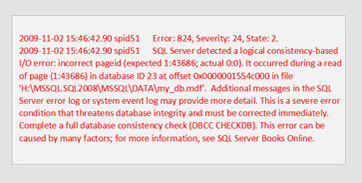 SQL Error 824