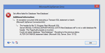 SQL Error 5172