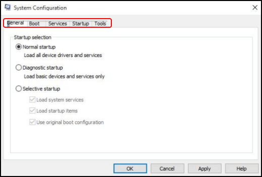 system configuration window system-configuration-window