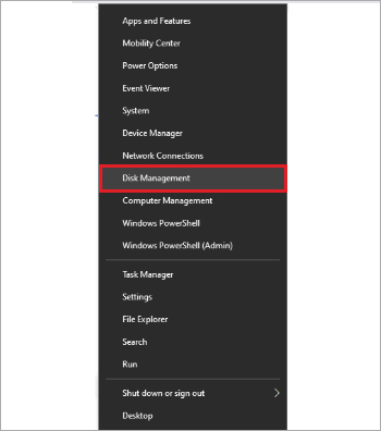 Right-click on the Start button → Select